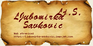 LJubomirka Savković vizit kartica